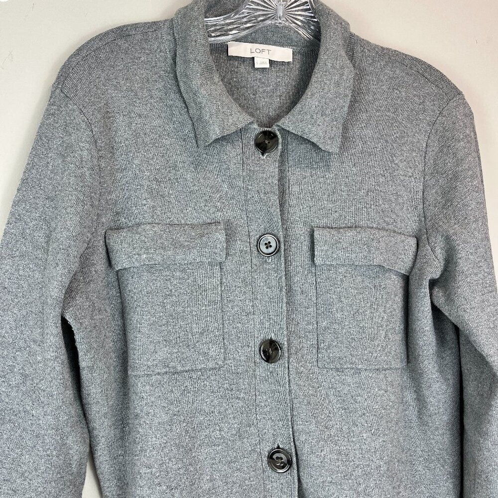 Women's Grey size S Loft button front cardigan